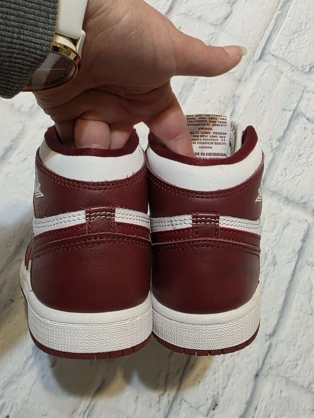 Nike High Top Sneakers in White and Maroon